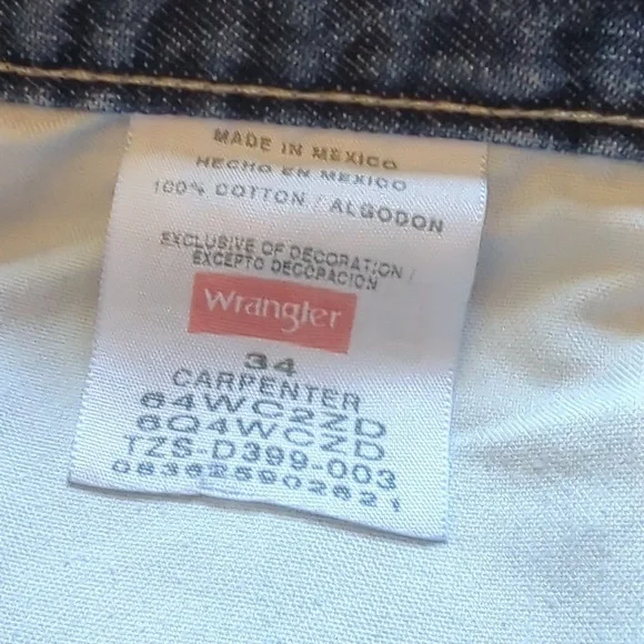 Men's Wrangler Blue Denim Carpenter Shorts Size 34 - Picture 5 of 6